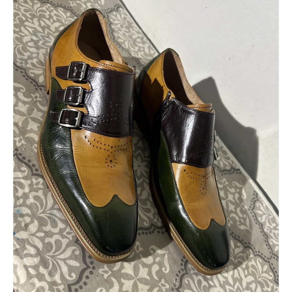 Steven Land Mens Triple Monk Strap Shoes - SL0042 Size 8.5M Beautiful Shoes